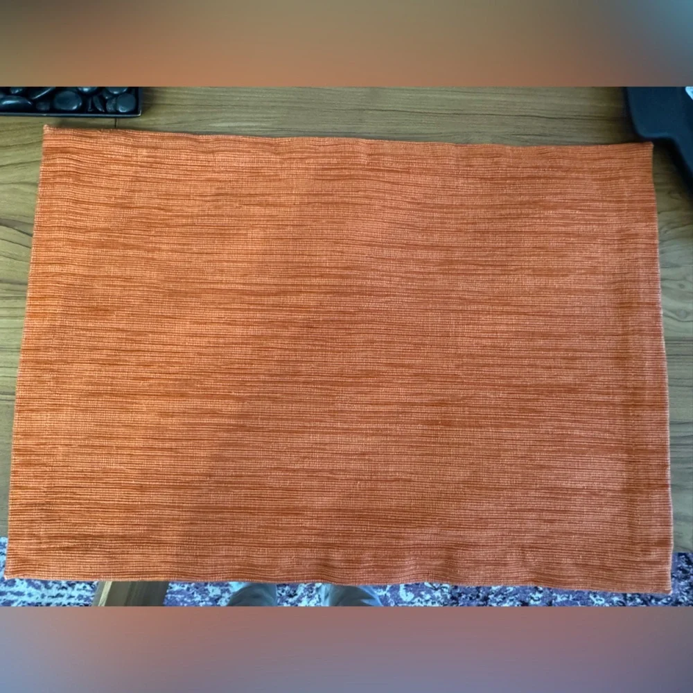 Crate&Barrel Orange Grasscloth Placemat